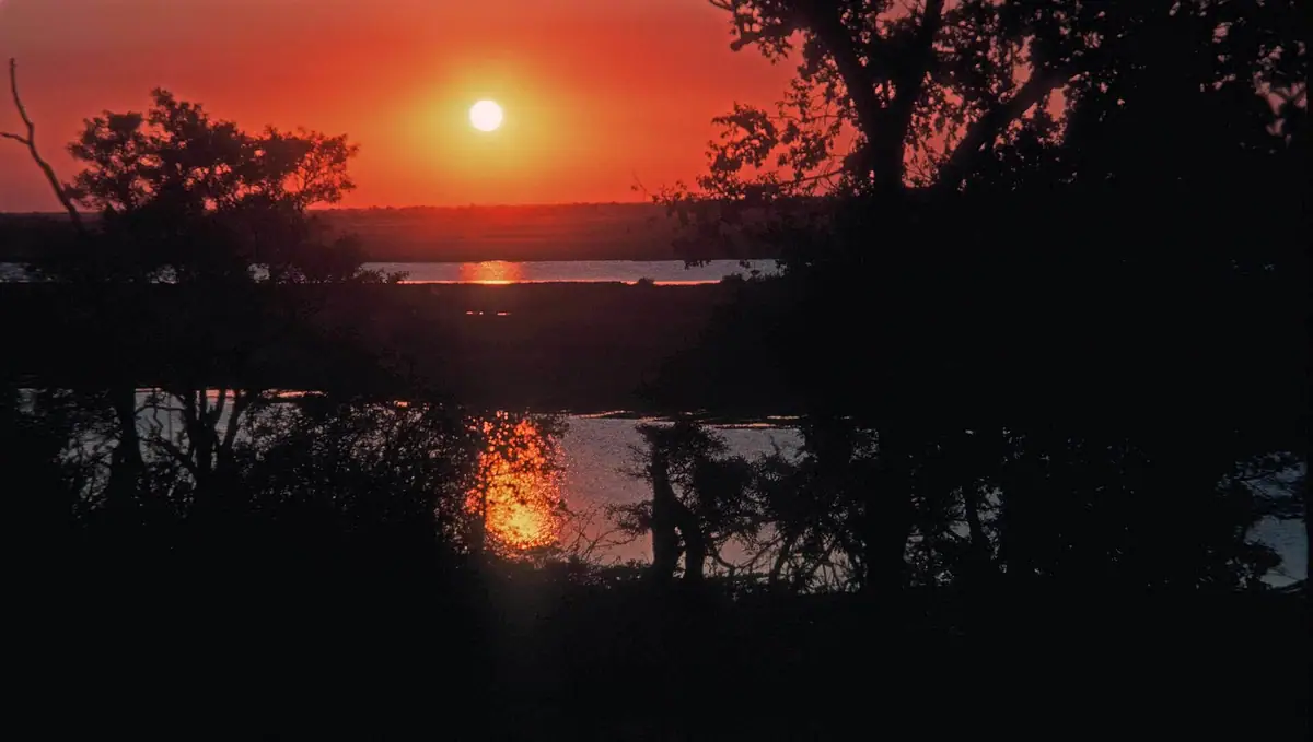 Sunset over the Chobe River in northern Botswana