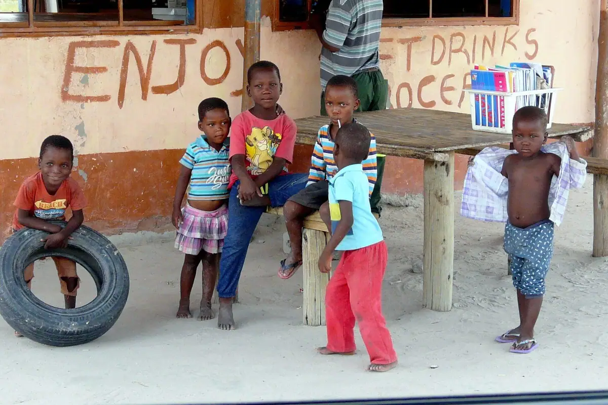 Children in the Khwai community area, Botswana