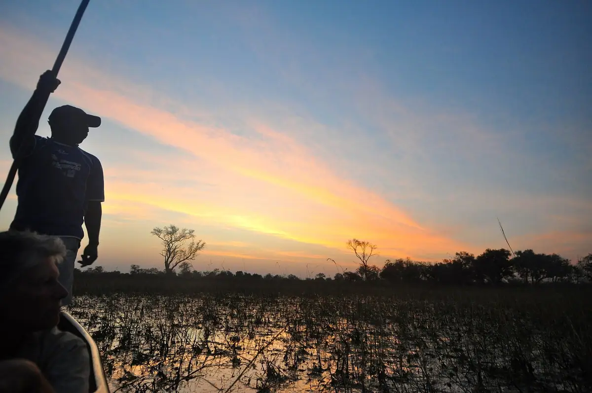 Daybreak over the Okavango Delta in the flood season