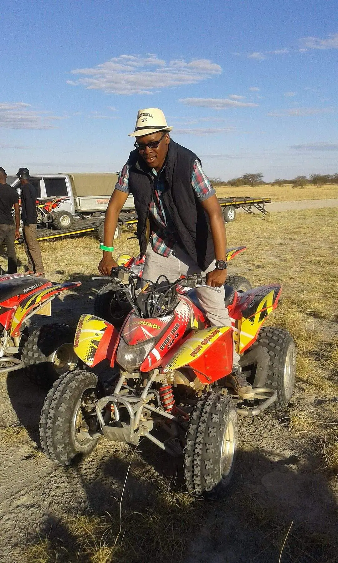 Quad biking across the salt pans